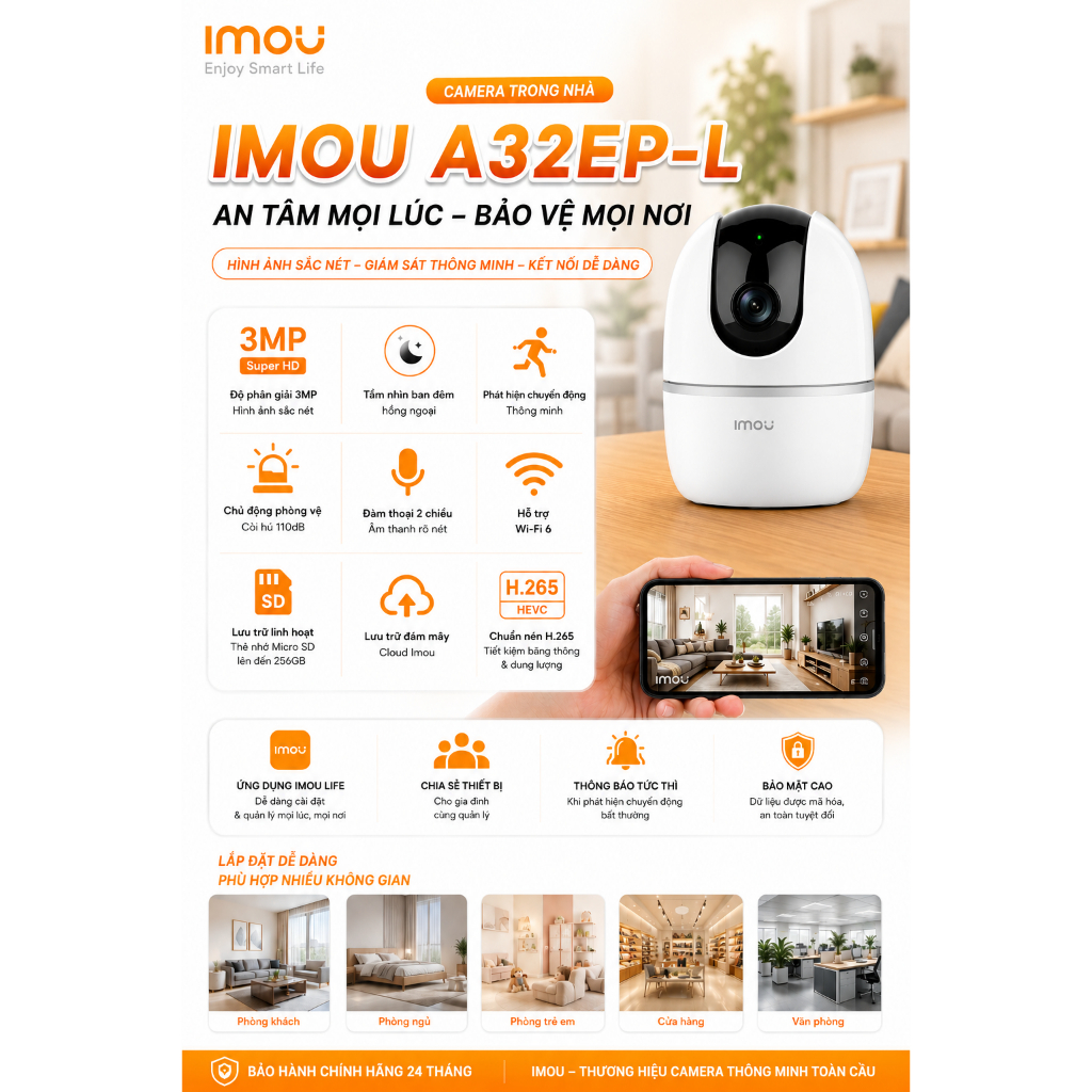 Camera IP IMOU A32EP & A52P (5MP 3K) - Quay Quét, Đàm Thoại 2 Chiều - Bảo Hành 24 Tháng | BigBuy360 - bigbuy360.vn
