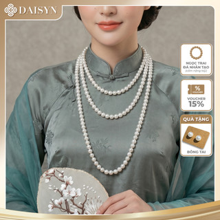 [ DAISYN ] N674 vòng cổ áo ngũ thân, dây chuyền áo tấc, dây chuyền áo dài ngọc trai nhân tạo 10li sang trọng