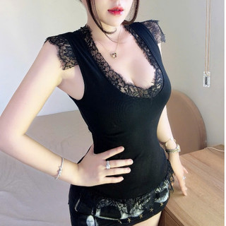 Áo Ba Lỗ Phối ren Kiểu Cách Cổ V khoét Sexy SAng Chảnh