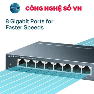 Bộ Chia Mạng Switch 8 Cổng TPLink TL- SG108 Gigabit 1000Mbps Vỏ Kim Loại, Hàng Mới Chính Hãng - BẢO HÀNH 2 NĂM
