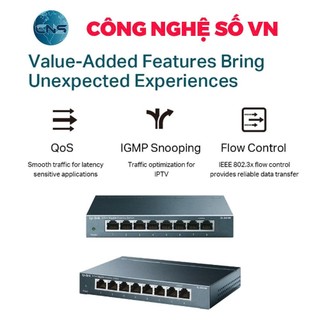Bộ Chia Mạng Switch 8 Cổng TPLink TL- SG108 Gigabit 1000Mbps Vỏ Kim Loại, Hàng Mới Chính Hãng - BẢO HÀNH 2 NĂM