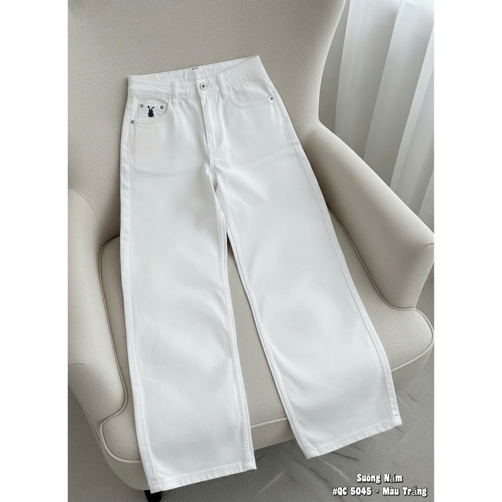 Quần Jean Nữ Bigsize Ống Suông Rộng 55–90kg Lưng Cao, Quần Bò Nữ Ống Rộng Dáng Xuông QC5045