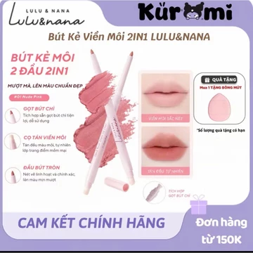 LULU&NANA Chì Kẻ Viền Môi Lulu Nana 2 Đầu 3D Che Thâm Môi Hack Môi Tạo Hiệu Ứng Môi Overlip định hình che viền thâm môi