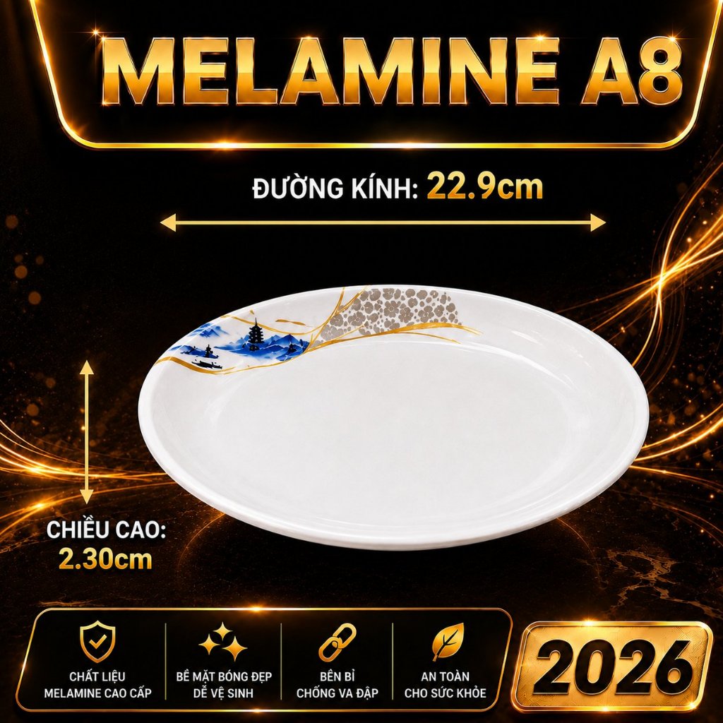 ĐĨA  SOÀI 300-9  MELAMINE A8 CAO CẤP – PHONG CÁCH PHƯƠNG ĐÔNG SANG TRỌNG