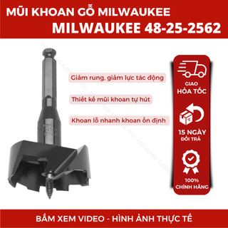 Mũi khoan gỗ Milwaukee 48-25-2562, đường kính 65mm, mũi khoan tự hút chuôi lục giác chính hãng