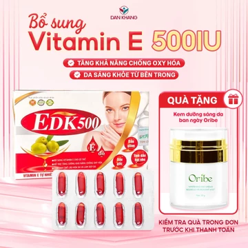 Viên uống Vitamin E 500IU EDK500 Dân Khang bổ sung Vitamin E làm đẹp da trẻ hóa da chống oxy hóa