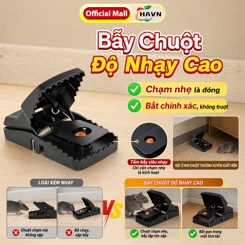 Bẫy chuột tự động - Siêu nhạy, bền chắc - Dùng trong nhà và ngoài trời