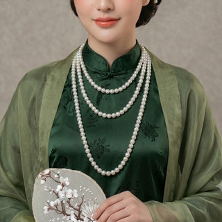 [ DAISYN ] N674 vòng cổ áo ngũ thân, dây chuyền áo tấc, dây chuyền áo dài ngọc trai nhân tạo 10li sang trọng
