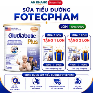 Sữa Bột Gludiabetic Plus Ổn Định Đường Huyết Cho Người Tiểu Đường - Lon 900g