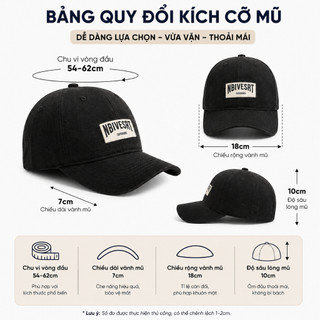 Mũ Lưỡi Trai Nam Nữ NBIVESRT Form Cứng, Nón Lưỡi Trai Kaki Cotton Thời Trang Unisex Nhiều Màu