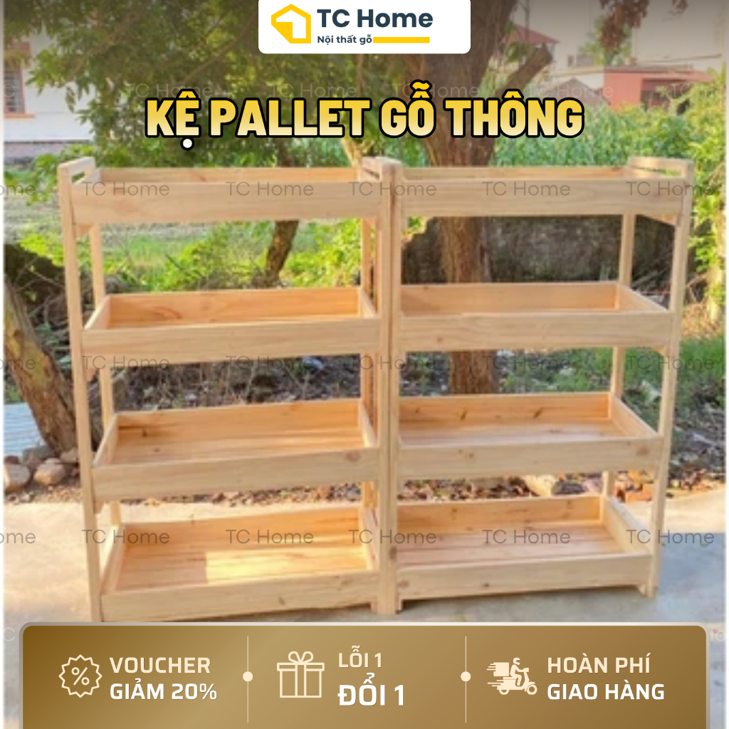 Kệ Trưng Bày Hàng Hóa Gỗ Thông - Kệ Bán Hoa Quả,Đựng Đồ Dùng Nhà Bếp,Kệ Decor Phong Cách Hàn Quốc - TC Home