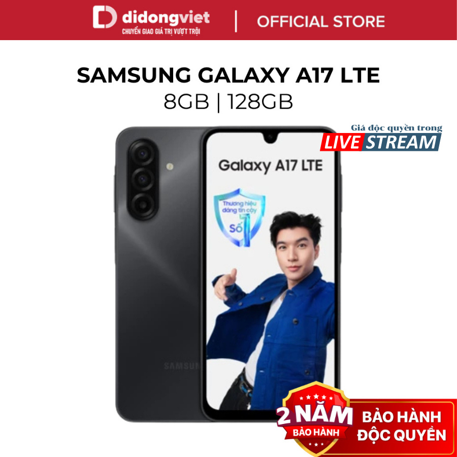 (DDV x Hannah) Điện Thoại Samsung Galaxy A17 LTE 8GB | 128GB - Màn hình 6,7" 90Hz, 5000mAh - Hàng Chính Hãng
