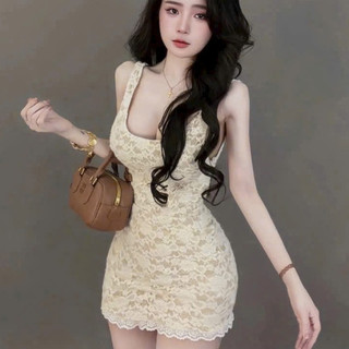 Đầm Dây Ren Hai Lớp Họa Tiết Hoa Sexy Ôm Body Nữ Thời Trang Trend