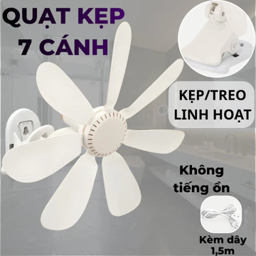 Quạt kẹp để bàn 7 cánh DEMIDE quạt tránh nóng quạt điện 8W gắn tường nhà bếp không tiếng ồn