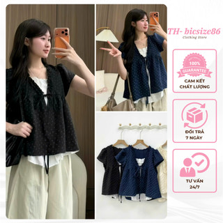 Áo kiểu nữ dáng babydoll 2 lớp họa tiết hoa nhí thắt nơ dễ thương dễ phối