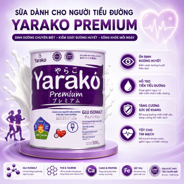 Sữa Tiểu Đường YARAKO GLUSOMALT - Ổn Định Đường Huyết - Cho Người Tiểu Đường Và Tiền Đái Tháo Đường