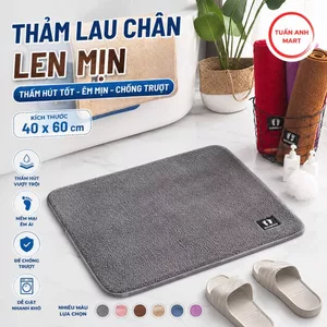 Thảm lau chân len mịn thấm hút tốt 40x60cm