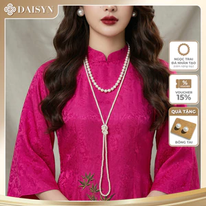 N774 dây chuyền hạt ngọc trai nhân tạo 2 sợi vòng cổ aó dài xinh xắn cho nữ