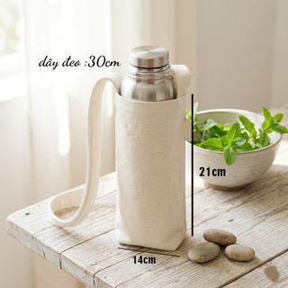 Túi đựng bình giữ nhiệt, túi canvas đựng bình nước tiện lợi 196