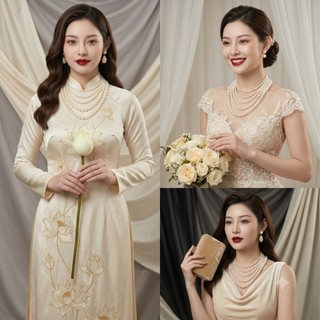 [ DAISYN ] N861 dây chuyền hạt ngọc trai nhân tạo 5 sợi, dây chuyền cưới, thiết kế dây chuyền ngọc trai nhân tạo