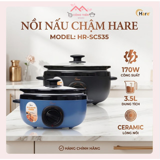 Nồi Nấu Chậm Hare HR-SC535 Thiết Kế Hiện Đại Trang Nhã, Lòng Nồi Gốm Sứ Giữ Trọn Hương Vị Món Ăn - Công Tiến Kitchen