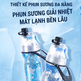 (TX)Bình Nước Phun Sương 500ml Giữ Lạnh Chai Nước Thể Thao Đạp Xe Tiện Lợi mùa hè mát mẻ hơn