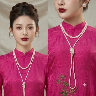 [ DAISYN ] N774 dây chuyền hạt ngọc trai nhân tạo 2 sợi vòng cổ aó dài xinh xắn cho nữ