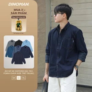 Áo Sơ Mi Denim Nam Nữ Dinoman Denim Cao Cấp Mềm Mịn Đứng Form Trẻ Trung Tôn Dáng Dễ Phối Đồ - SM06-2
