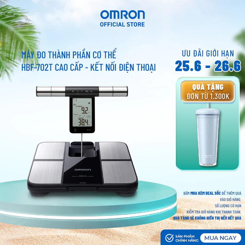 Cân Đo Thành Phần Cơ Thể OMRON HBF-702T Cao cấp - Kết Nối Điện Thoại-Thương Hiệu Nhật Bản — ảnh 1