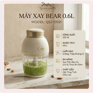 Máy Xay Ăn Dặm Bear 0.6L  QSJ-D02Q1 Thiết Kế Nhỏ Gọn Tiện Lợi, Phù Hợp Sử Dụng Trong Gia Đình - Công Tiến Kitchen