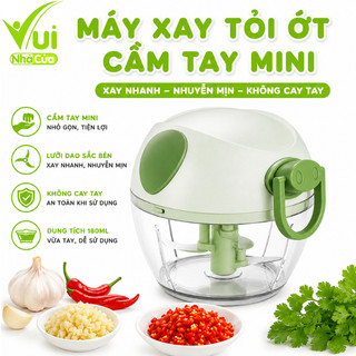 Máy Xay Tỏi Ớt Mini Cầm Tay Có Dây Rút Con Lợn GD138 - Máy Xay Tỏi Ớt, Thực Phẩm Mini Cầm Tay