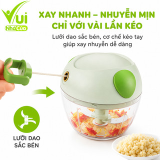Máy Xay Tỏi Ớt Mini Cầm Tay Có Dây Rút Con Lợn GD138 - Máy Xay Tỏi Ớt, Thực Phẩm Mini Cầm Tay
