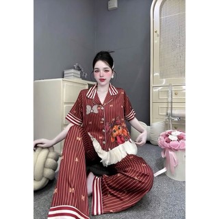 BỘ NGỦ TAY NGẮN NHẤN BÈO VOAN FREE SIZE (40-60KG )