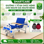 Giường y tế đa chức năng cho người già người bệnh TC001, Giường bệnh nhân nâng hạ lưng và chân có bàn ăn cây truyền dịch — ảnh 1