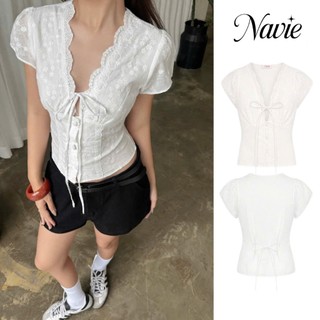NAVIE - Áo kiểu boi thêu MOLLY thời trang nữ