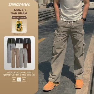 Quần Cargo Pant Nam Nữ DINOMAN Nhất Vải Kaki 300gsm Cao Cấp, Quần Túi Hộp Ống Rộng QTH01-3