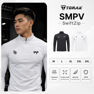 [SMPV] Áo Thun Nam Dài Tay Cổ Khóa Giữ Nhiêt Thể Thao Co Dãn 4 Chiều Size M-2XL Cho 45-90kg