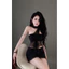 Set Áo Lưới Cúp Khăn Choàng Dài Váy Nhún Sườn Full Tone