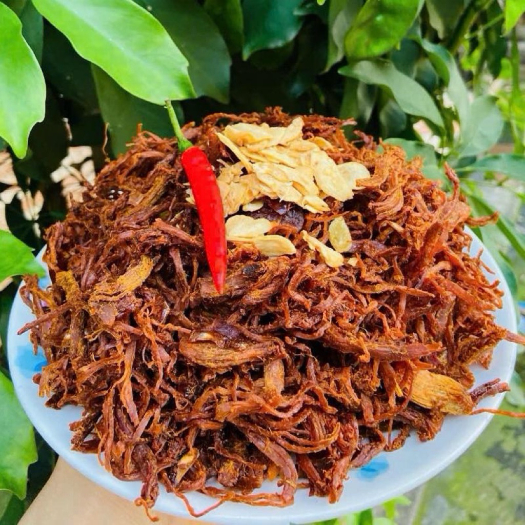 400g-800g Thịt Gà Sấy Khô Cháy Tỏi (Hương Vị Heo) - Dai Ngon Thơm- Đầy Đủ ATVSTP