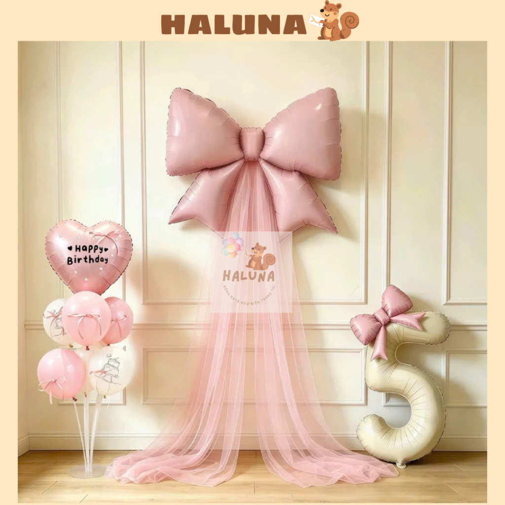 [HỎA TỐC HN] Set Trang Trí Sinh Nhật Bóng Nơ Mẫu Mới Hottrend Trang Trí Sinh Nhật màu vintage dễ thương