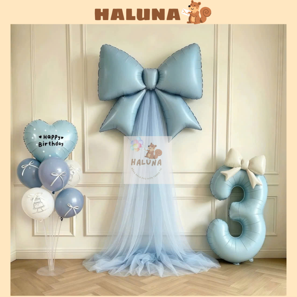 [HỎA TỐC HN] Set Trang Trí Sinh Nhật Bóng Nơ Mẫu Mới Hottrend Trang Trí Sinh Nhật màu vintage dễ thương