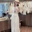 Set bộ đũi trắng GUMIN thiết kế áo tay hến mix khăn cổ kèm quần suông rộng thanh lịch, set bộ quần áo nữ sang chảnh