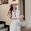 Set bộ đũi trắng GUMIN thiết kế áo tay hến mix khăn cổ kèm quần suông rộng thanh lịch, set bộ quần áo nữ sang chảnh