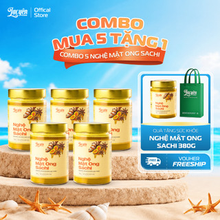 Combo 5 Hũ Nghệ Mật Ong Sachi 450GR Lạc Yên Foods Tinh Bột Nghệ Đỏ Hưng Yên Và Mật Ong