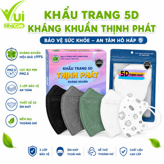 Khẩu Trang 5D Thịnh Phát Kháng Khuẩn Nhiều Màu Sắc GD71 - Khẩu Trang Thịnh Phát 3 Lớp Lọc Bụi Mịn