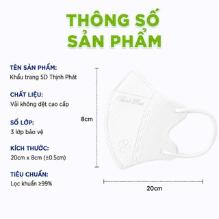 Khẩu Trang 5D Thịnh Phát Kháng Khuẩn Nhiều Màu Sắc GD71 - Khẩu Trang Thịnh Phát 3 Lớp Lọc Bụi Mịn