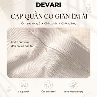 Quần lot nữ cotton gân tăm đáy lót kháng khuẩn khử mùi kiểu dáng trẻ trung năng động DEVARI L2416