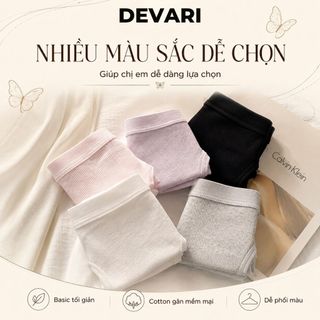 Quần lot nữ cotton gân tăm đáy lót kháng khuẩn khử mùi kiểu dáng trẻ trung năng động DEVARI L2416