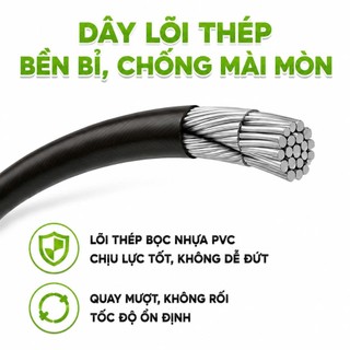 Dây Nhảy Giảm Cân Đốt Mỡ Bụng Lõi Thép Đàn Hồi GD76 - Dây Nhảy Tập Thể Dục Tại Nhà Lõi Thép