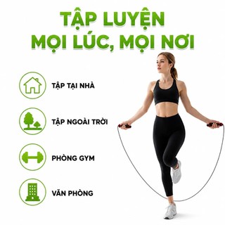 Dây Nhảy Giảm Cân Đốt Mỡ Bụng Lõi Thép Đàn Hồi GD76 - Dây Nhảy Tập Thể Dục Tại Nhà Lõi Thép
